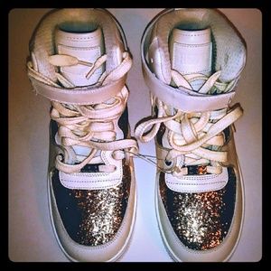 Red Valentino White and Sequins Sneakers